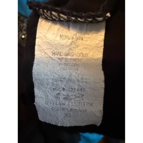 Y2K Black Gem Embellished Babydoll Tank Top V-Neck Festival Top size L-XL - Picture 3 of 4